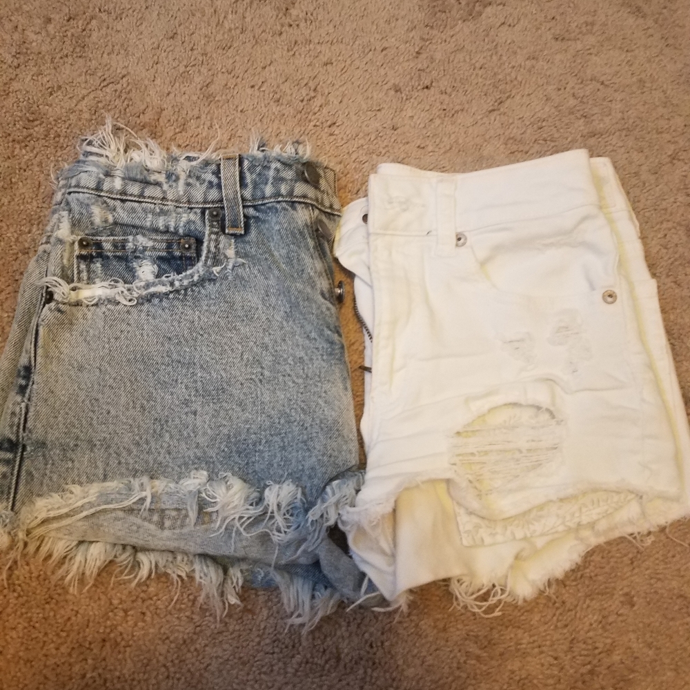 blue denim shorts